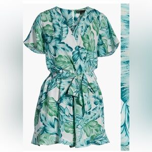 Gibson x Cassie Freeman resort collection tropical ruffle-hem romper.